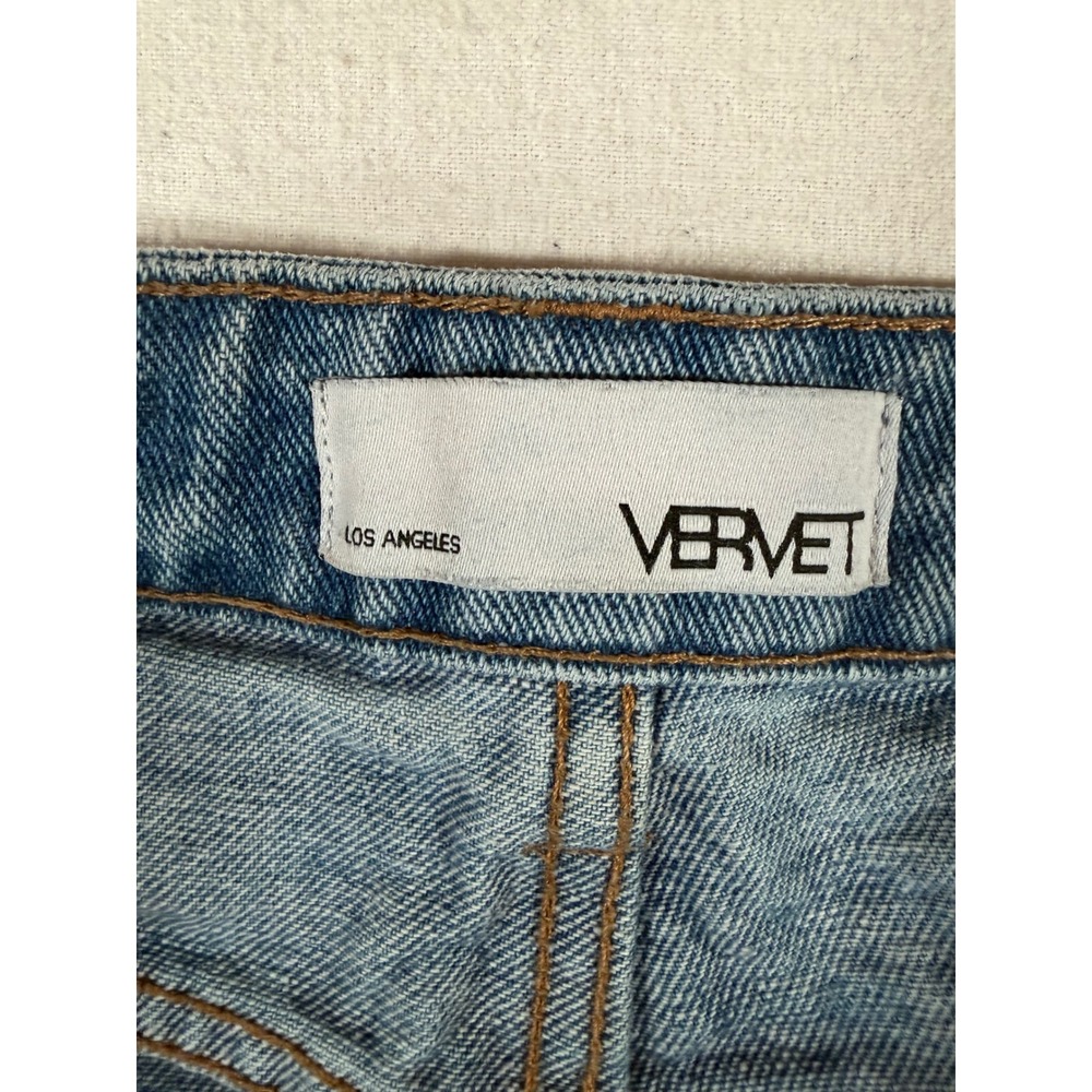 Vervet Los Angeles High Rise Straight Distressed Jeans Light Wash VT1099 Size 32 - Picture 6 of 12